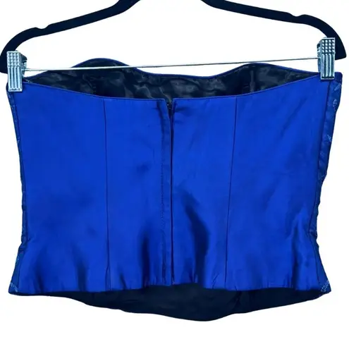 Jessica McClintock Vintage Corset Top 12 Cropped Beaded Embellished Party USA