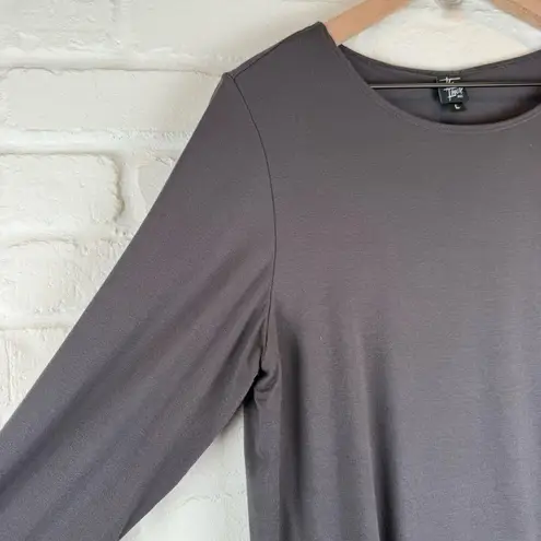 The Frock Dark Taupe Gray Long Sleeve Tunic Top Classic Flowy Large