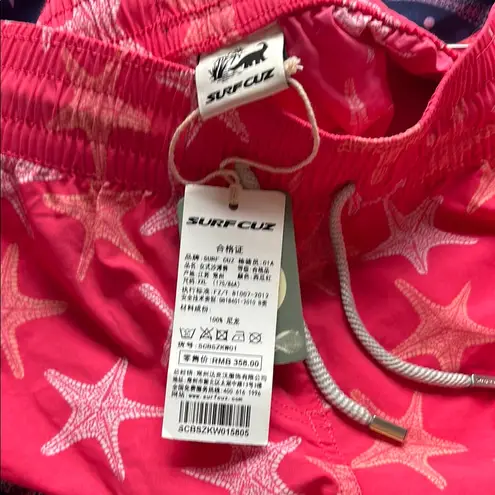 Red and Pink Star Pattern Athletic Shorts Size XXL