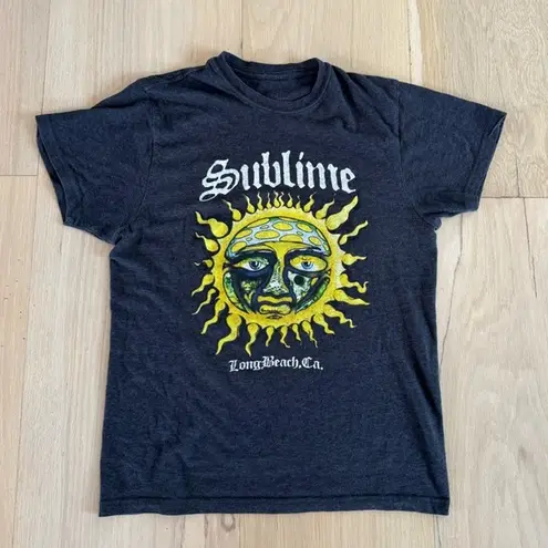 Sublime Long Beach California Gray And Yellow Short Sleeve Tee Shirt Size Large