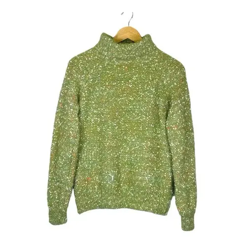 Adora Turtleneck Speckled Green Super Soft Sweater Women Size Small