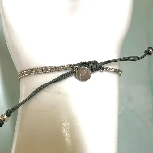 Stella & Dot crystal with olive green adjustable thread bracelet