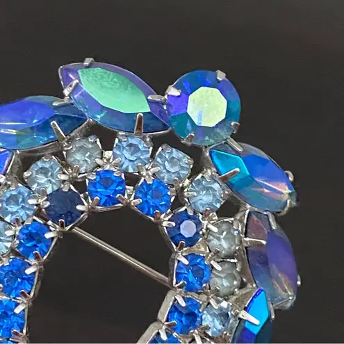 Vintage SARAH COVENTRY Juliana Delizza & Elster Blue Lagoon AB Crystal Brooch