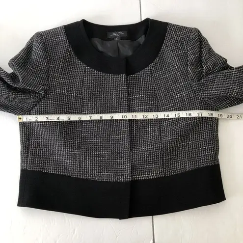 Tahari  3/4 Sleeve Cropped Blazer Tweed Black Women’s 6P 3/4 Sleeve