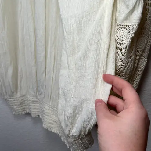 Denim & Supply Ralph Lauren Great preloved Women's Boho Cream Coquette Blouse Size L