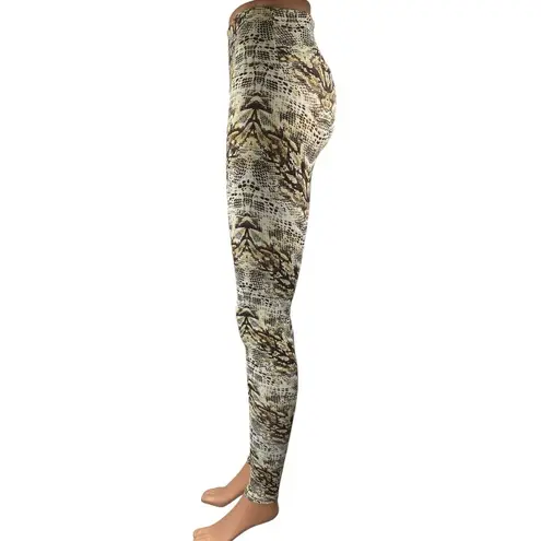 Bandier All Access x Tan Snakeskin Animal Print Yoga Athletic Leggings Pants S