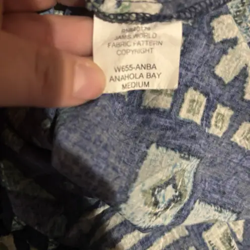 Jams World Anahola Bay Sleeveless Tank Top Women's Medium Blue Green Tropical