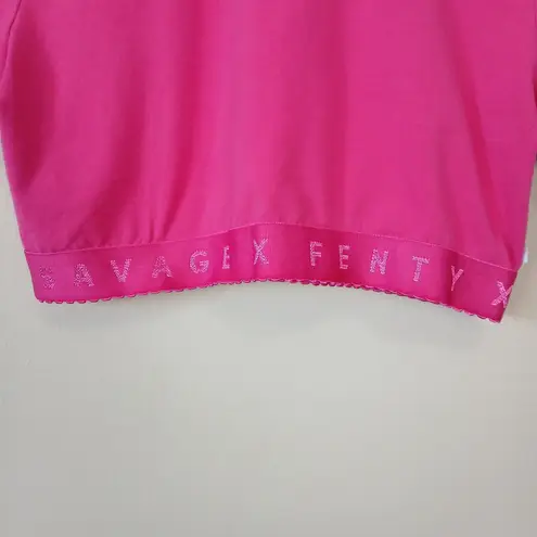 Savage X Fenty Cotton Jersey Crop Top Women Large Streetwear Softcore Loungewear Pink