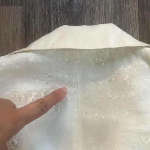 Brochu Walker Cream Blazer Large Versatile Lightweight Jacket linen Blend