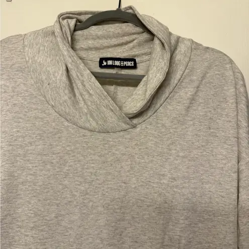 Ink Love & Peace gray cowl neck pullover sweater in heather gray Size XL