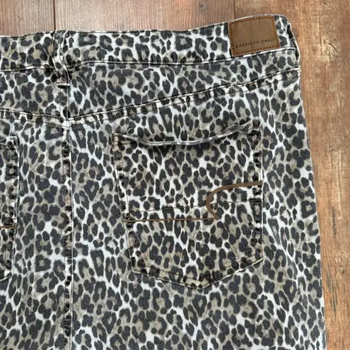 American Eagle  Leopard Print High Rise Jeggings Next Level Stretch Skinny Sz 22