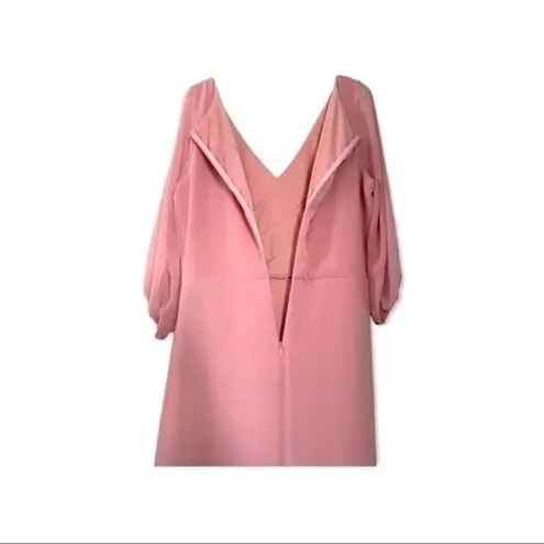 Miss Cristina light pink draped wrap bodice gown maxi dress V