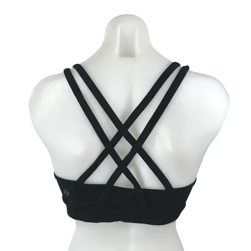 Lululemon Energy Black Sleeveless Cross Back Activewear Sports Bra Tank Top S/M