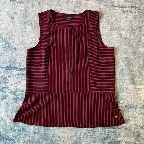 Tommy Hilfiger  Black and Red Striped Sleeveless Blouse Size Large