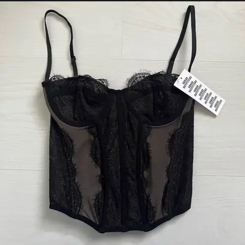 Urban Outfitters Out from Under Modern Love Corset Top Black