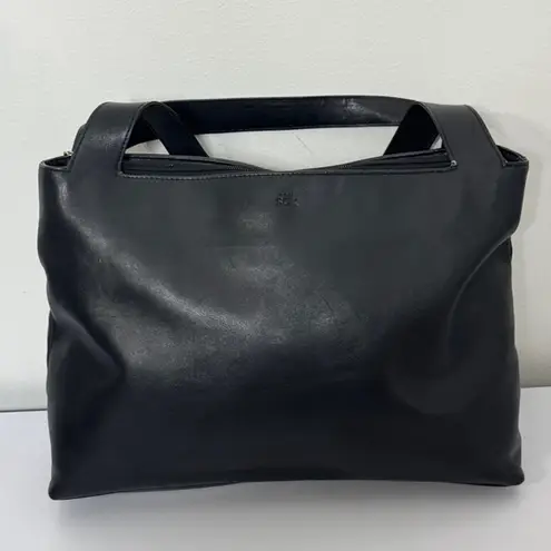 The Sak Crossbody Shoulder Black Leather Zipper Top and Back Zipper Pocket