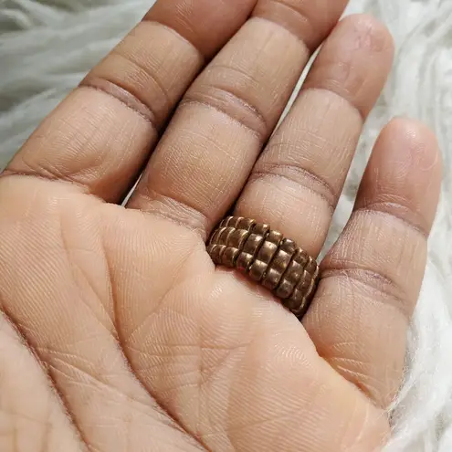 Cheetah Print Heart Shaped Flexible Bling Constume Ring Gold