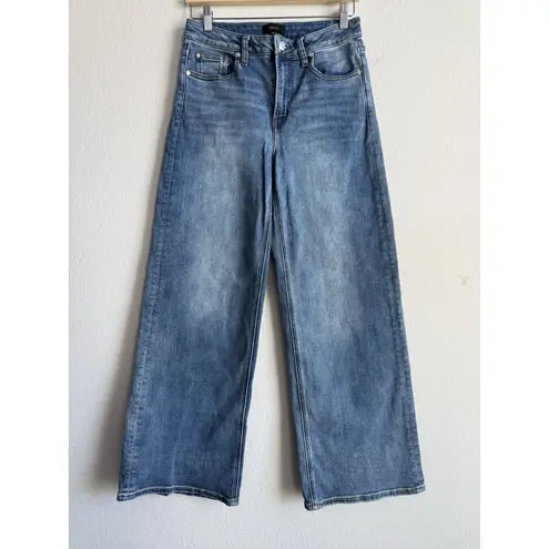 Quince Jeans Womens 28 Stretch High Rise Wide Leg Baggy Jeans Blue Denim Organic