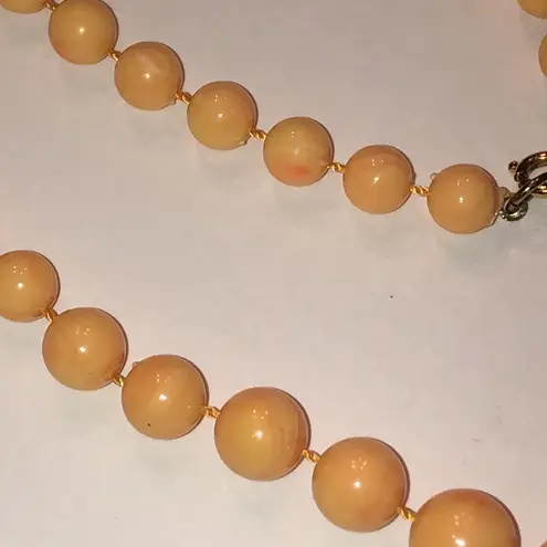 Sarah Coventry Vintage Light Peach Color Beaded Boho Necklace