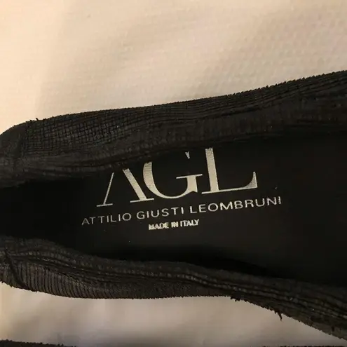 AGL Attilio Giusti Leombruni Cap Toe Ballet Flat Black Size 7.5