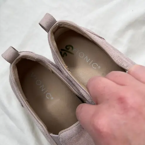 Vionic Womens Kimmie Slip-On Pink Suede Low Top Sneakers Size 7.5