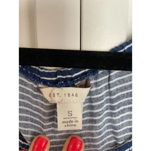 C. Est 1946 striped embroidered blouse Blue