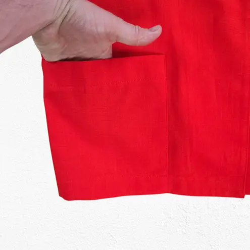 1980s Vintage Red Oversized Single Button Power Suit Jacket Blazer Size 14