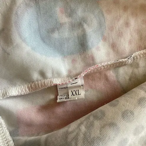 Comic Print Lightweight Bomber Jacket White Size M