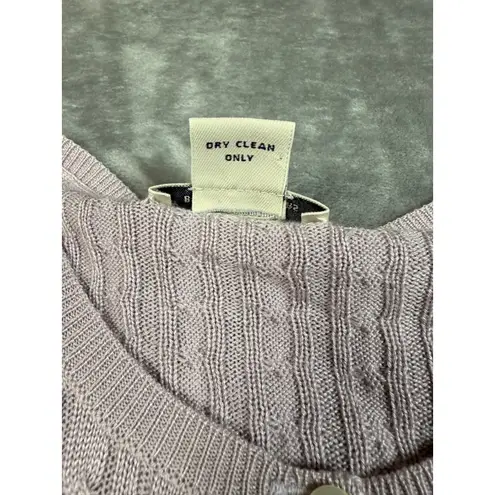 Brooks Brothers 346 Silk Cashmere Cable Knit Cardigan Sweater Womens M