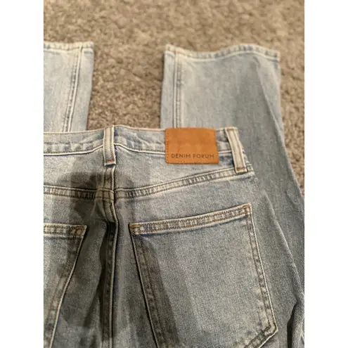 Denim Forum Women's the Arlo High Rise Straight 28L Jeans W25 Blue Size 25