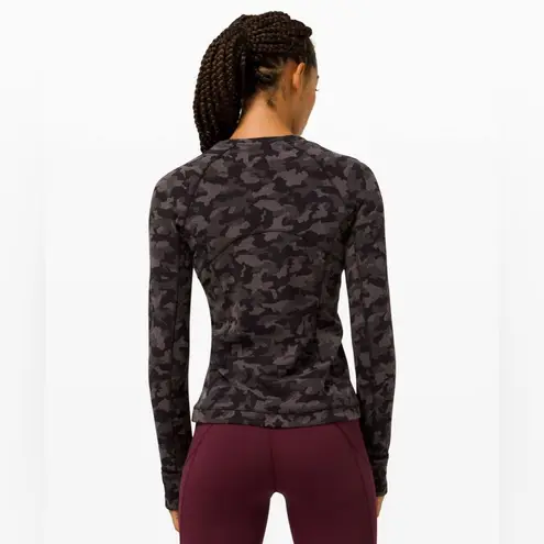 Lululemon  2021 Runderful Long Sleeve Heritage Camo Black Lunar Rock swiftly sz 6