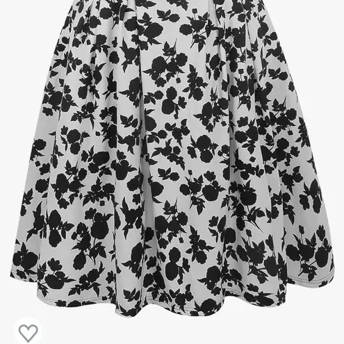 NWT Women's Casual Party Dress Pockets Puffy Swing Black & White MSRP $51 Size L