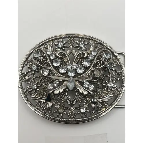 Vintage Filigree Rhinestone Belt Buckle