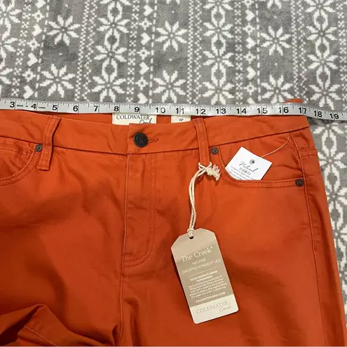 Coldwater Creek Mid Rise Cropped Straight Leg Jeans In Bright Amber Size 14P