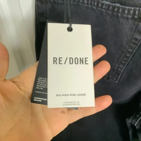 RE/DONE Re Done 90s straight high rise loose long black ripped distressed jeans size 24