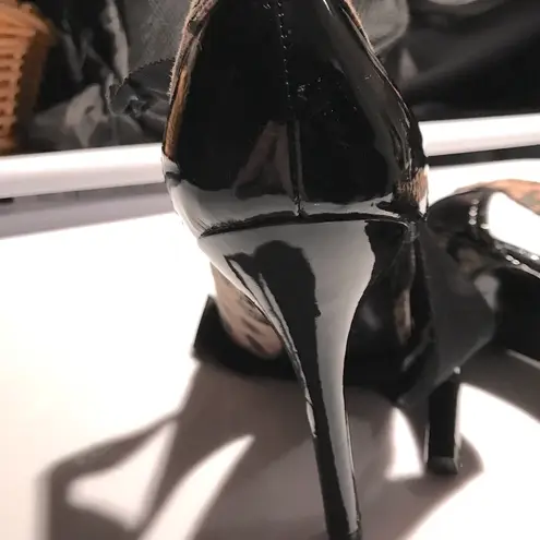 Nina Leopard & Patent Tie Up Heels