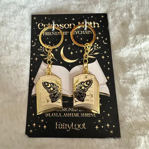 FairyLoot Crimson Moth Friendship Keychain Celestial Whimsical Bookish Gift