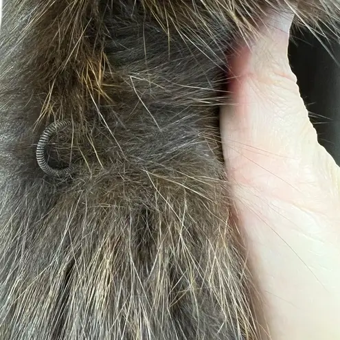 Handmade Brown Lambskin Leather Swing Stroller Brown Fox Tuxedo Front Collar