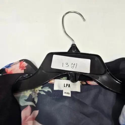 LPA Button Up Midi Dress in Midnight Roses XXS