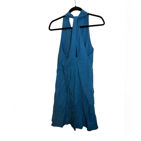 Arket Teal Blue Halter Trapeze Dress Size XS