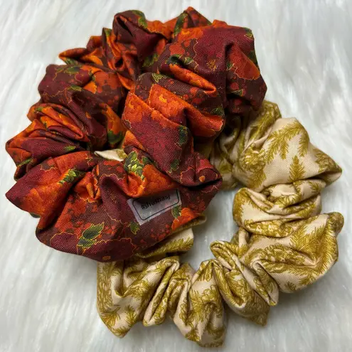 Fall Floral Leaf Print Scrunchies Set (2pcs) Multiple