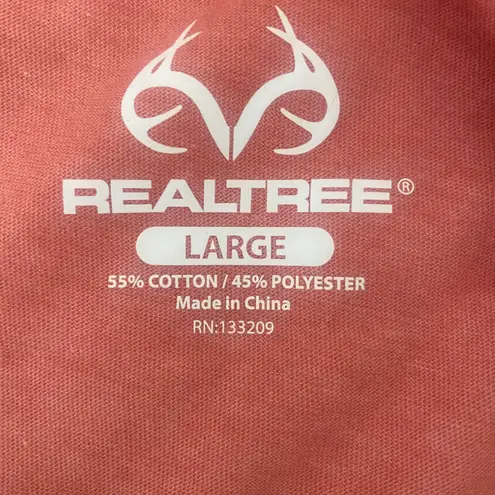 Realtree Long Sleeve Shirt with Logo and Antler Left Side Arm Peach Size Large