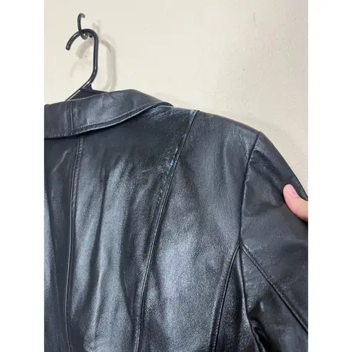 East 5th Vintage Black Genuine Leather Zipper Front Jacket Women's Medium