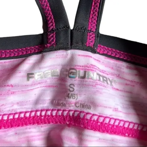 Free Country Melange De Mar Hip Adjustable Side Tankini Top Pink/Dark Gray