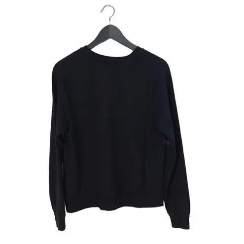 Thread & Supply Womens Henley Shirt Top Long Sleeve 3 Button Stretch Black Small