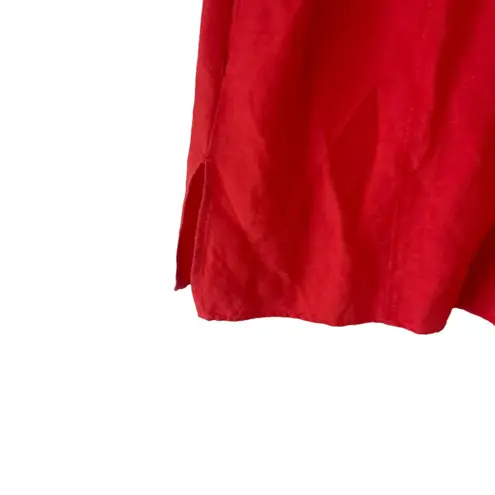 Fashion Bug Fashion Bug Women's Size Medium Red Button Up Soft Ramie Blouse