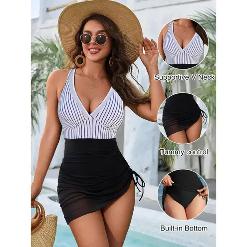 Blooming Jelly Women's XXL One Piece Swimsuit Tummy Control Swim Dress Modest