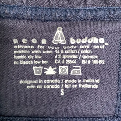 Neon Buddha Knit Jacket Long Navy Blue Lagenlook Button Novelty Ruffle Coat Sz S