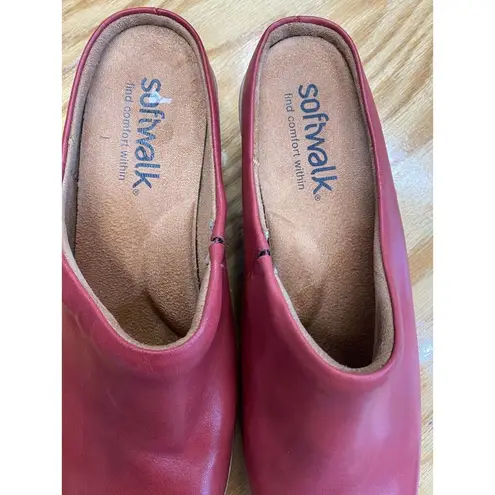 Soft Walk Madison Comfort Shoes Women's 11 M Red Leather Slip On Round Toe S11