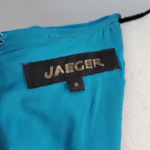 Jaeger Cap Sleeve Slit Pocket Blue Dress Size 8